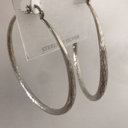 Sterling Silver Large Hoop Earrings