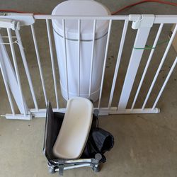 Baby Items, baby gate, baby chair, diaper pail