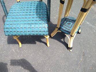 Wicker Chair And Table Set