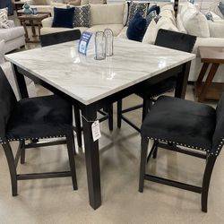 Bar Height Table And Velvet Chairs