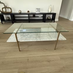 West Elm Mid-Century Art Display Marble Coffee Table (46")