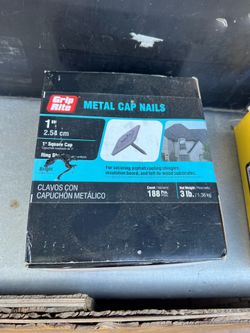 Grip-Rite 1 in. x 12-Gauge Bright Steel Ring Shank Metal Square Cap Roofing Nails 3 lb. Box