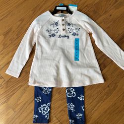 NWT Lucky Brand Girls 2pcs outfit set size 4T