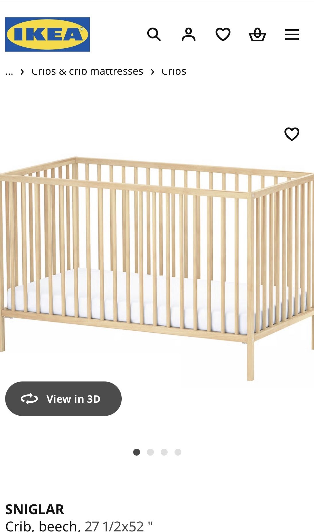 Sniglar Crib IKEA  Almost New. 