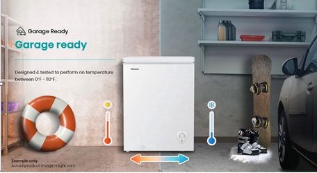 Hisense Hisense 7 Cu Ft Chest Freezer White - compact, Energy-efficient freezer ideal for bulk food storage in homes, garages, and small spaces