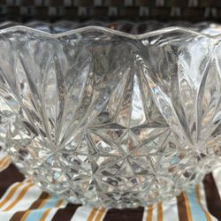 Large Cut Glass Vintage Punch Bowl