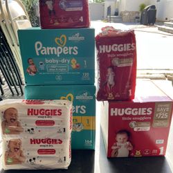 Pampers And Huggies Size 1 Diapers