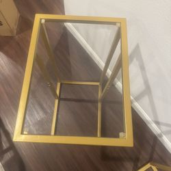Tempered Glass Side Table And Coffee Table