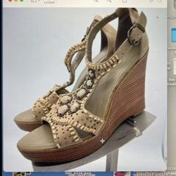  nana Republic Wedge Women’s Rhinestone Sandals Size 11