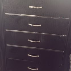 3piece Dresser Set Black Snake Skin 