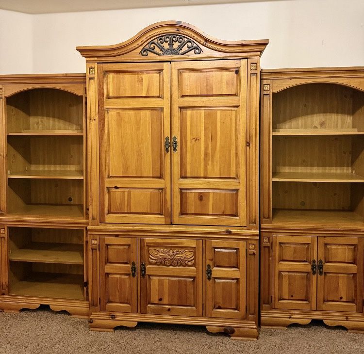 Broyhill Armoire with 2 matching Bookcases