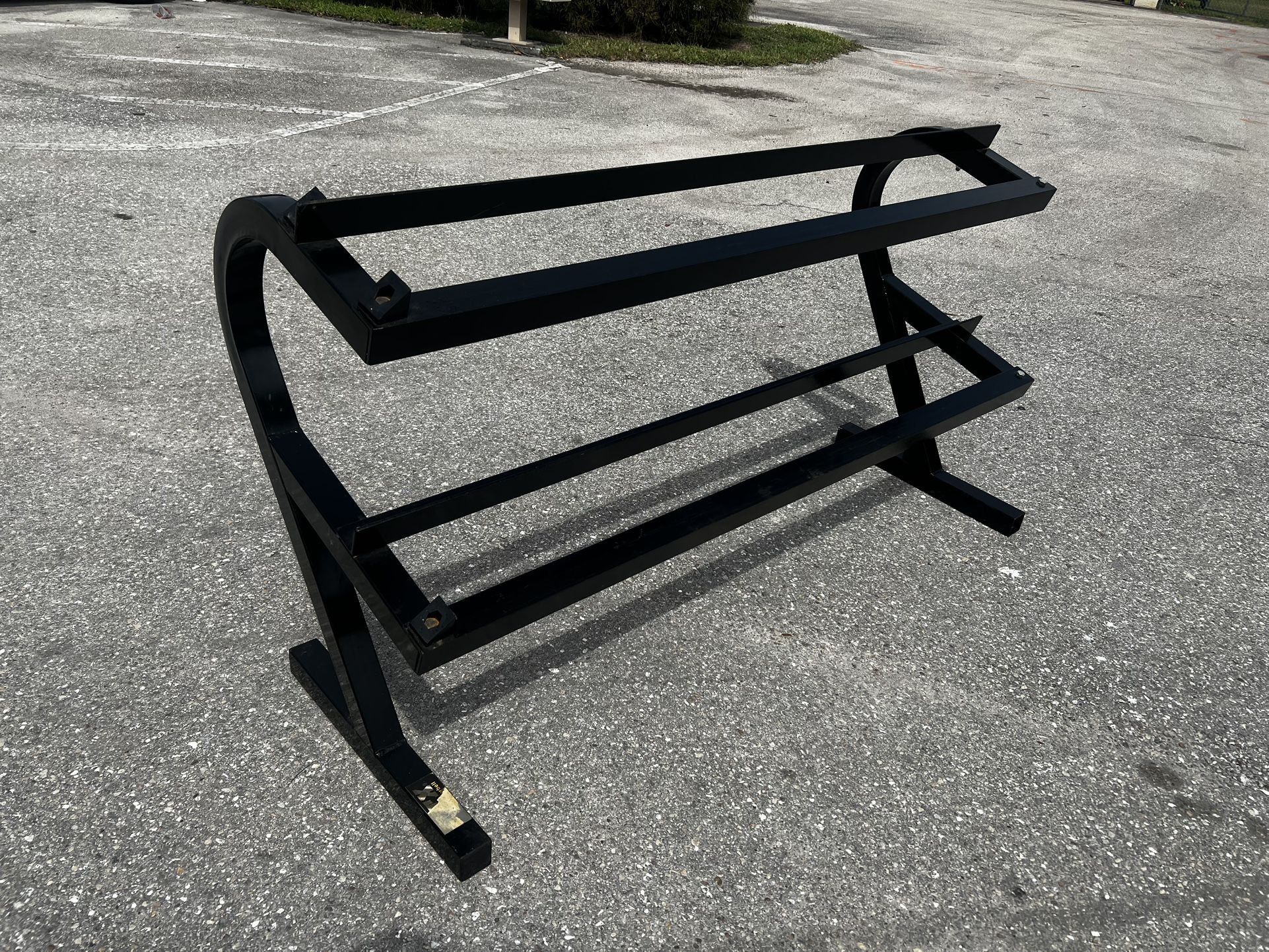 Heavy Duty Steel Two Tier Dumbbell & Barbell Gym Weightlifting Gym Storage Weight Rack! Delivery Available! Made to Hold Very Heavy Weights 60x22x32in