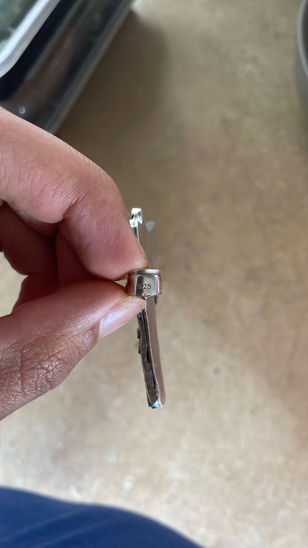Real 925 Silver, And Gold Gun Pendant 