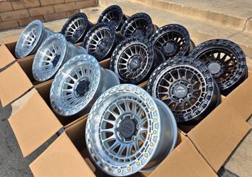 New off-road wheels for 6-lug Chevy Silverado, Ford F-150, GMC Sierra, and Toyota Tacoma.