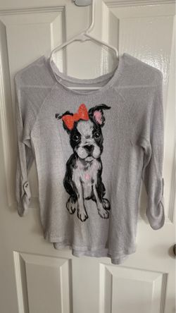 Girls gray doggy shirt size 10