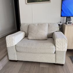 Max Home Furniture Oatmeal Double Wide Arm Chair