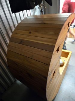 Moon shape wood baby cradle