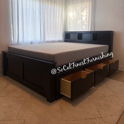 Queen Bed And Drawers With Mattress 