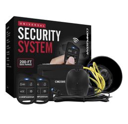 Compustar VS70-AL 1-Way Security System with Shock Sensor and Siren Black 200-FT