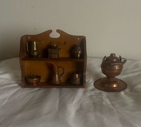 Vintage miniature copper kitchen set