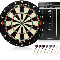 Professional Dart Board  Competition Bristle Dartboard and Darts for Adults, 6 Steel Tip Dart