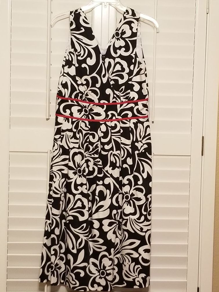 Black white & Red Sun dress