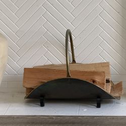 Vintage Brass Log Holder 