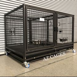 🌵Brandnew Top Quality Double Door Kennel Crate Cage 🐕 Dimensions: 43”L X 28”W X 26”H 