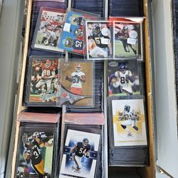 FOOTBALL CARDS IN TOP LOADER, 2 BIG BOXES