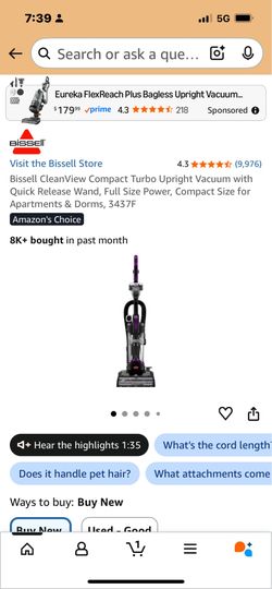 Great deal great condition Bissell swivel triple action brush vacuum