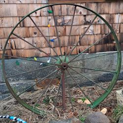 Early 1900s Metal Wagon Wheel, Approximately 40in