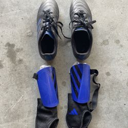 Youth Soccer Cleats And Shin Guards 5.5