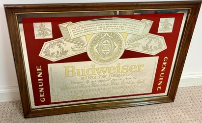 Vintage Budweiser Bar Mirror 
