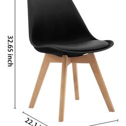 Modern Dining or Living Room Chair, Black and Wood NEW!