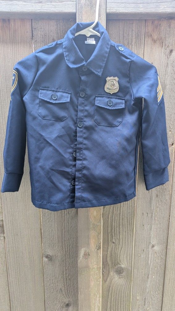 Police Officer Jacket Shirt Halloween Costume Size 10-12