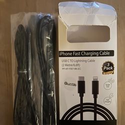 New iPhone Fast Charging Cable Black USB C Lightning Cable