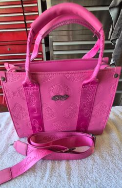 Vintage hotpink Ed Hardy leather cross body purse
