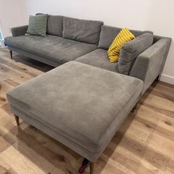 West Elm Andes Sectional Sofa – Right 3-Piece Ottoman Sectional (105" W x 39" D)