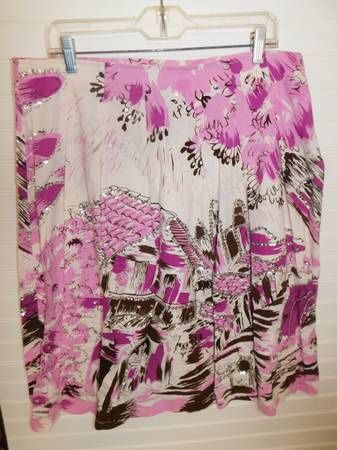 BISOU BISOU Women's Skirt size 16- Beautiful Pattern!