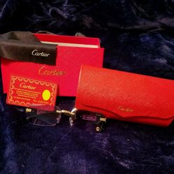 Cartier Rimless Sunglasses with Red Case