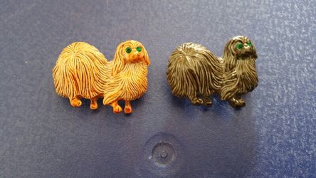 2 Pekingese Brooch