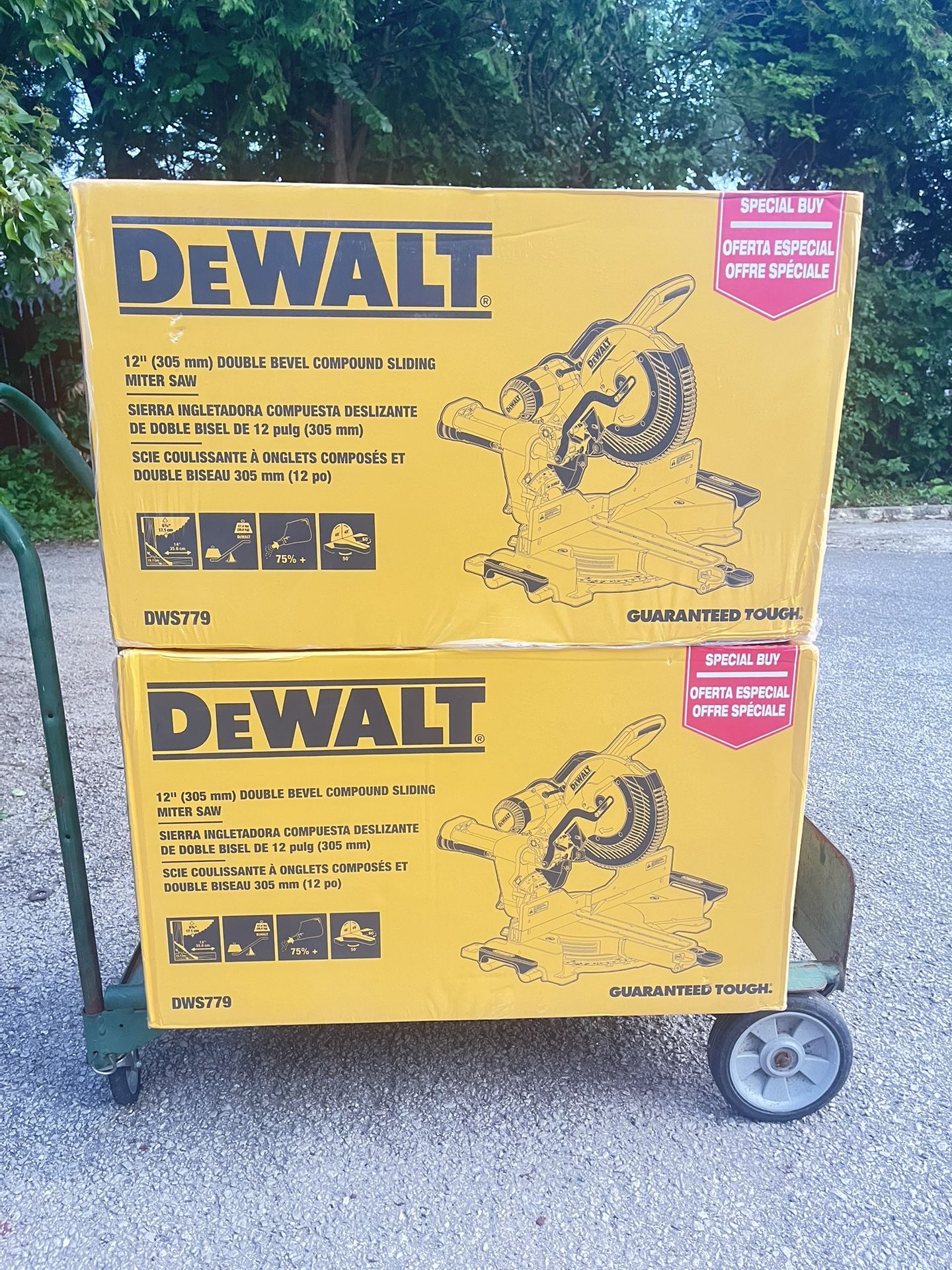 Dewalt New 12” Double Bevel Compound Sliding Miter Saw $380 Each