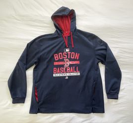 Boston Red Sox Hoodie Mens XL Blue Majestic 1/4 Zip MLB Authentic Collection