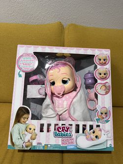 Cry Babies Newborn Coney - Interactive Baby Doll with 20+ Baby Sounds,  Girls & Kids Age 18M and Up