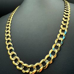 10k solid yellow gold 28” curb chain necklace 50.2 grams 10mm