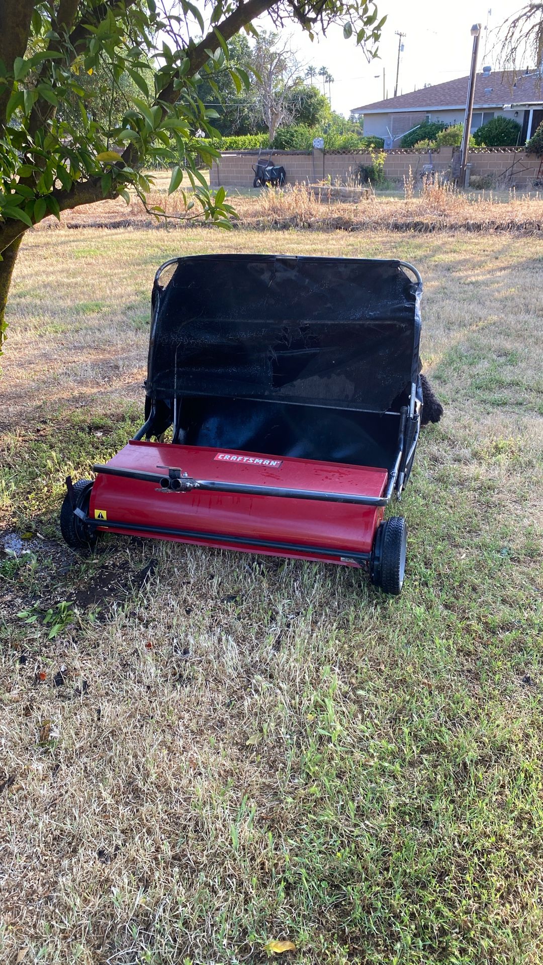 Craftsman Riding Mower Lawn Sweeper Leaf Grass Catcher