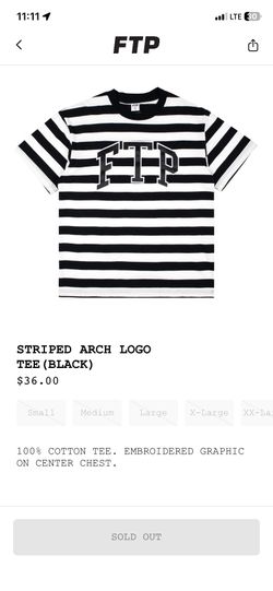 FTP STRIPED ARCH LOGO TEE BLACK SIZE LARGE NEW