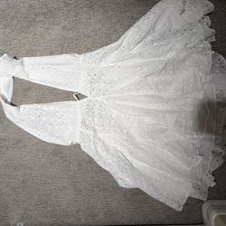 Zara White Eyelet Dress (XL)