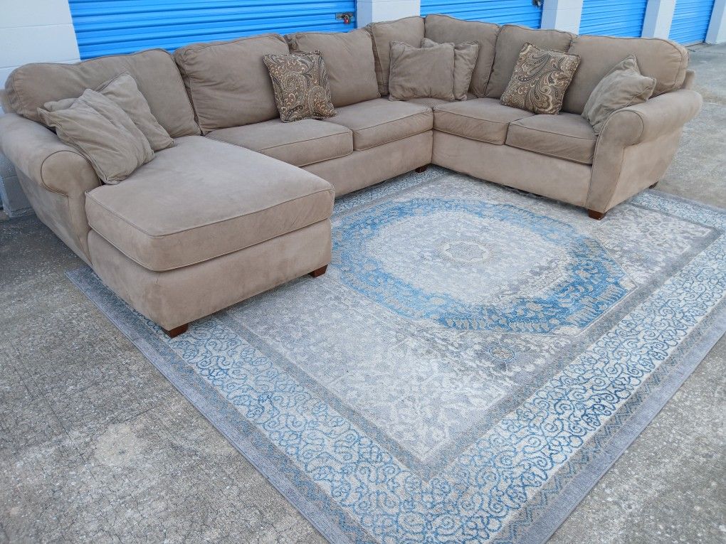 Beige Alan White Wraparound Chaise Sectional $380 OBO W/FREE DELIVERY