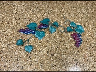 Home Interior Metal Wall Grapes Leaves